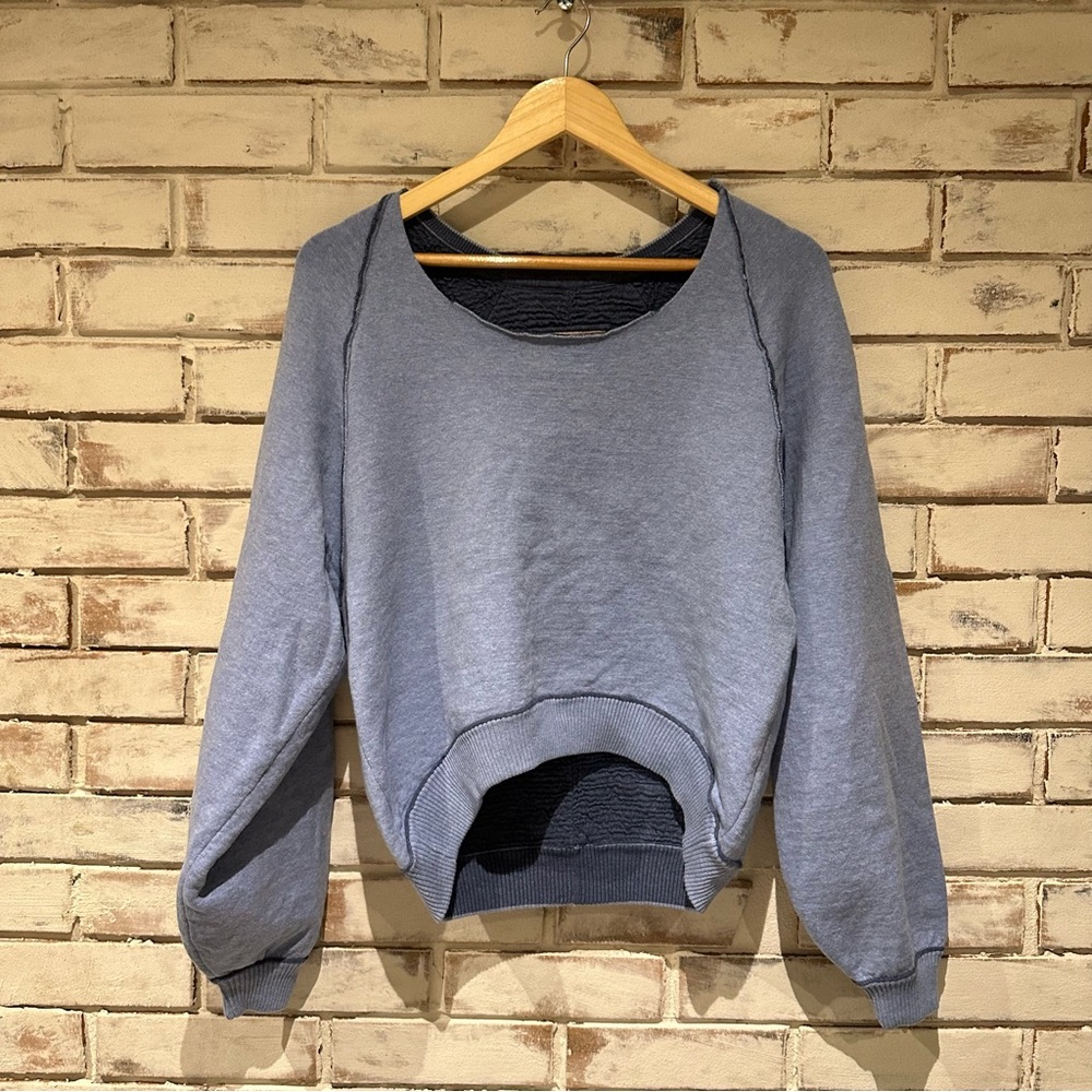 We the free midnight notched pullover blue size XS